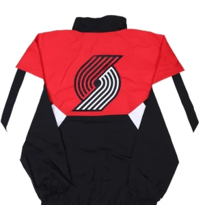 Portland Trail Blazers Starter Bomber Pull Over Jacket Back