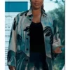 Queen Latifah The Equalizer S05 Palm Leaf Print Coat