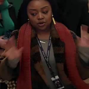 Quinta Brunson Abbott Elementary S04 Brown Plaid Coat