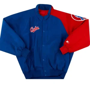 Red And Blue Vintage Cubs Bomber Jacket