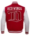 Red And White Red Wings Varsity Jacket Back