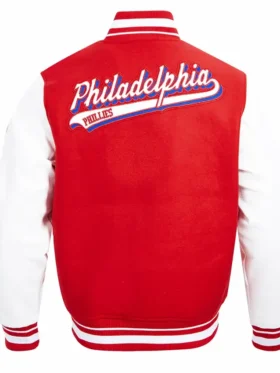 Red And White Wool Phillies Varsity Jacket Sale