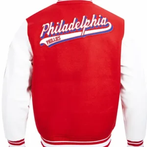 Red And White Wool Phillies Varsity Jacket Sale