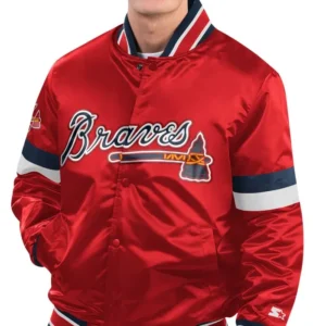 Red Bomber Full Snap Braves Starter Jacket