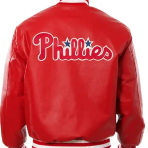 Red Bomber Phillies Leather Jacket Sale
