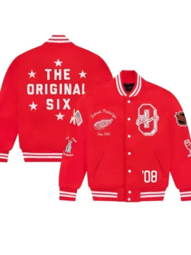 Red Detroit Red Wings Letterman Jacket