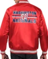 Red Satin Nationals Bomber Jacket Back