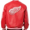 Red Wings Red Bomber Leather Jacket Back