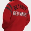 Red Wool Detroit Red Wings Varsity Jacket Back