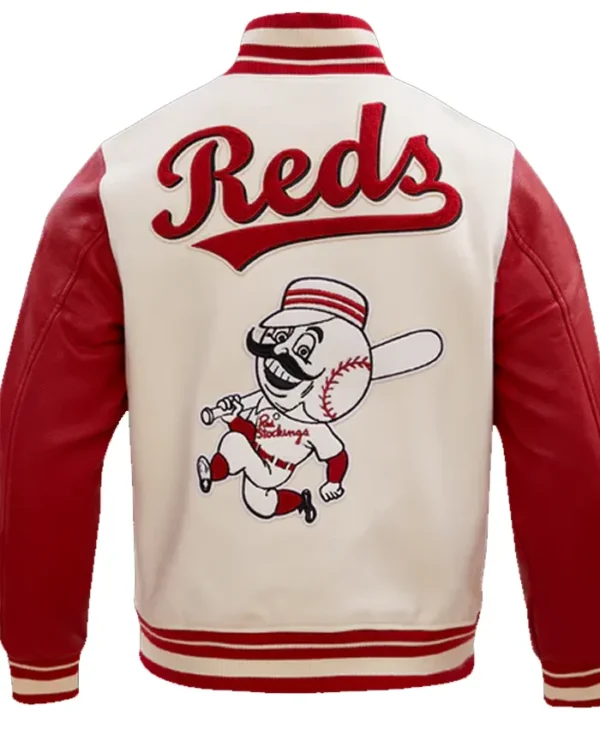Reds Letterman Varsity Wool Jacket Back