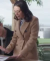 Return to Office 2025 Janel Parrish Brown Coat Front