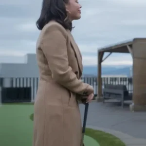 Return to Office 2025 Janel Parrish Brown Coat Side