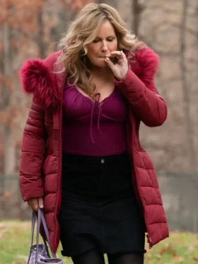 Riff Raf Jennifer Coolidge Red Puffer Jacket