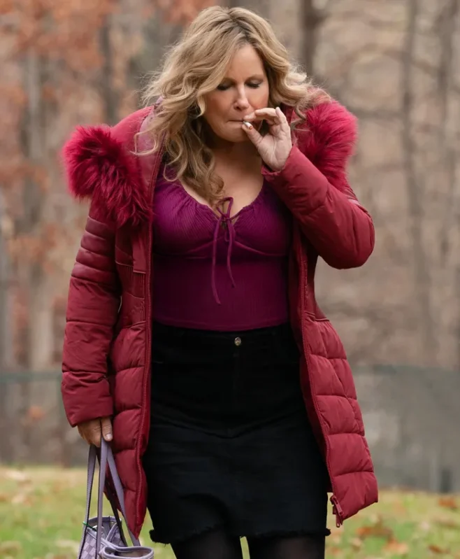 Riff Raff Jennifer Coolidge Red Puffer Jacket