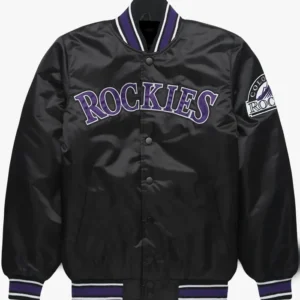 Rockies Black Starter Bomber Jacket