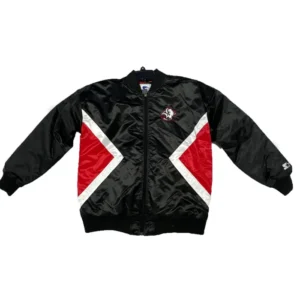 Sabres Starter Black Satin Bomber Jacket