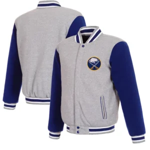 Sabres Varsity Grey And Blue Wool Jacket