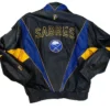 Sabres Vintage Leather Bomber Jacket Back