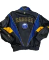 Sabres Vintage Leather Bomber Jacket Back