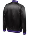 Sacramento Kings Black Bomber Satin Jacket Back