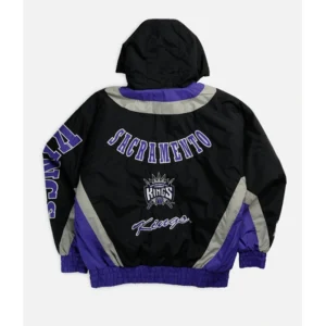Sacramento Kings Black Starter Pull Over Hooded Jacket Back
