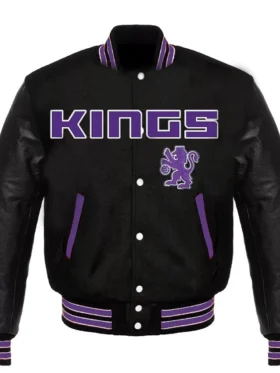 Sacramento Kings Black Varsity Full Snap Wool Jacket