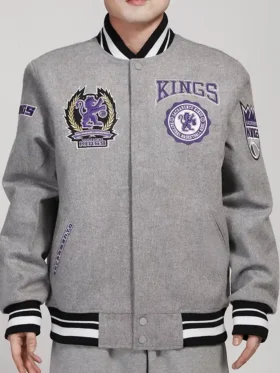 Sacramento Kings Grey Wool Varsity Jacket
