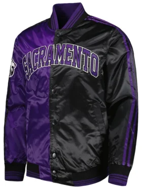 Sacramento Kings Purple And Black Satin Jacket