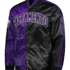 Sacramento Kings Purple And Black Satin Jacket