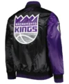 Sacramento Kings Purple And Black Satin Jacket Back