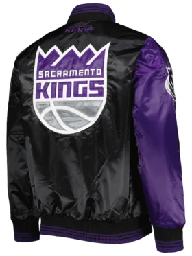 Sacramento Kings Purple And Black Satin Jacket Back