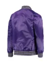 Sacramento Kings Purple Satin Zipper Bomber Jacket Back