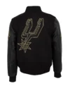 San Antonio Spurs Gold Print Varsity Wool Jacket Back