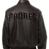 San Diego Padres Black Leather Bomber Jacket Back
