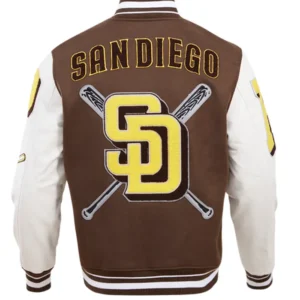 San Diego Padres Letterman Wool Varsity Jacket Back
