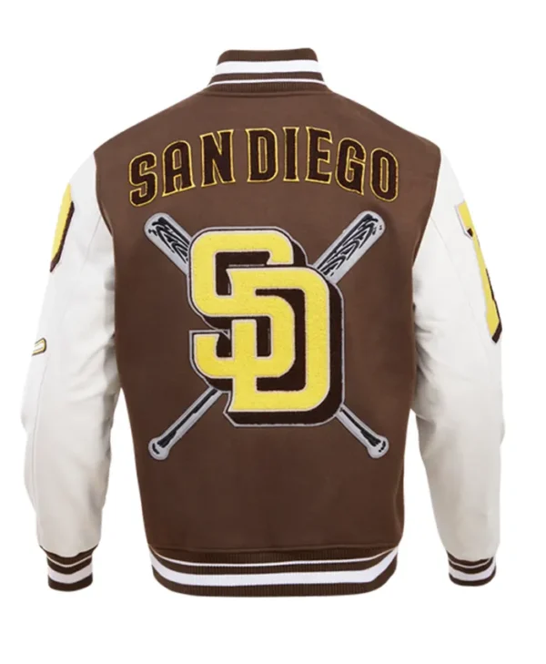 San Diego Padres Letterman Wool Varsity Jacket Back