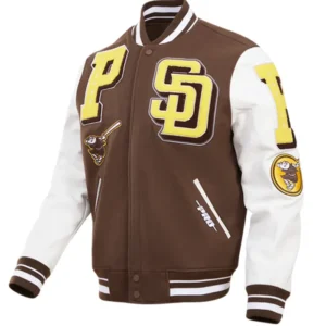 San Diego Padres Letterman Wool Varsity Jacket Side