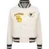 San Diego Padres White Full Snap Bomber Jacket