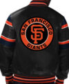 San Francisco Giants Black And Orange Leather Bomber Jacket