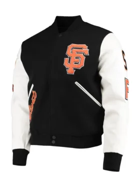 San Francisco Giants Black And White Wool Varsity Jacket