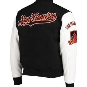 San Francisco Giants Black And White Wool Varsity Jacket Back