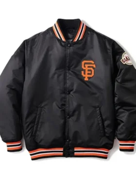 San Francisco Giants Black Full Snap Bomber Jacket