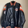 San Francisco Giants Black Leather Vintage Zipper Bomber Jacket
