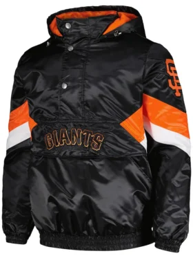 San Francisco Giants Black Satin Starter Bomber Jacket
