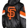 San Francisco Giants Black Satin Starter Bomber Jacket Back