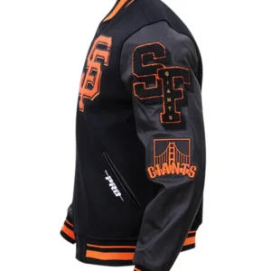 San Francisco Giants Letterman Wool Varsity Jacket Side