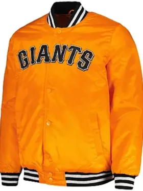 San Francisco Giants Orange Starter Full Snap Bomber Jacket