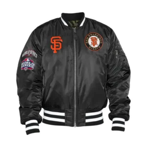 San Francisco Giants Satin Zipper Black Ma 1 Bomber Jacket