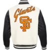 San Francisco Giants White And Black Varsity Wool Jacket BAck