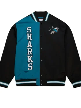 San Jose Sharks Black And Blue Bomber Jacket